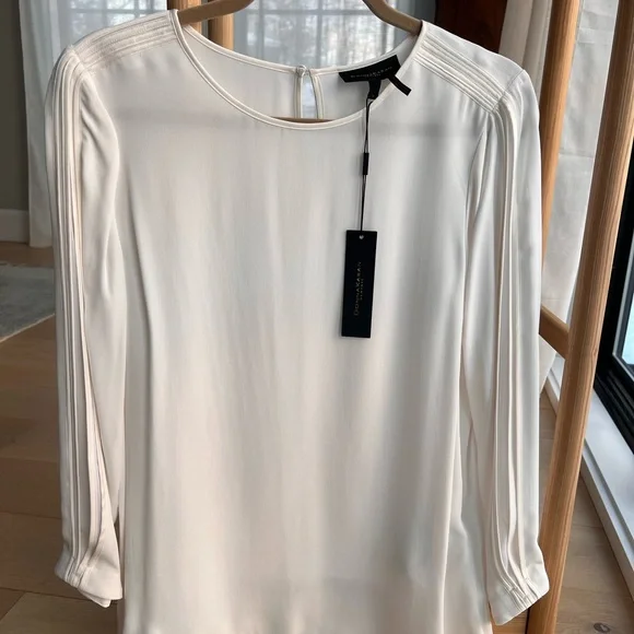 🔥NWT. Donna Karan Cream Blouse Size M - Picture 2 of 12